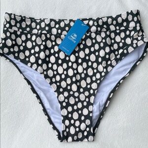 Cushe Dark Olive Green and White Dot Bikini Bottom